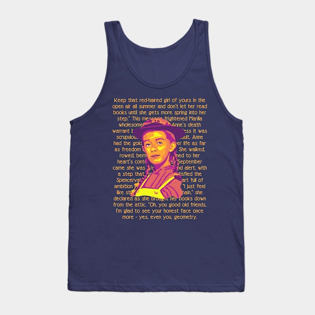 Anne of Green Gables Portrait and Quote Tank Top by Slightly Unhinged